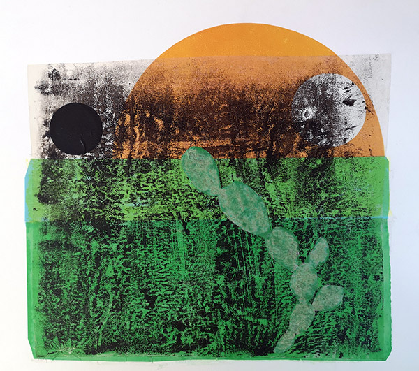 3'lü İlişki - II, Aydınger üzerine deneysel baskı ve kolaj tekniği, 2025